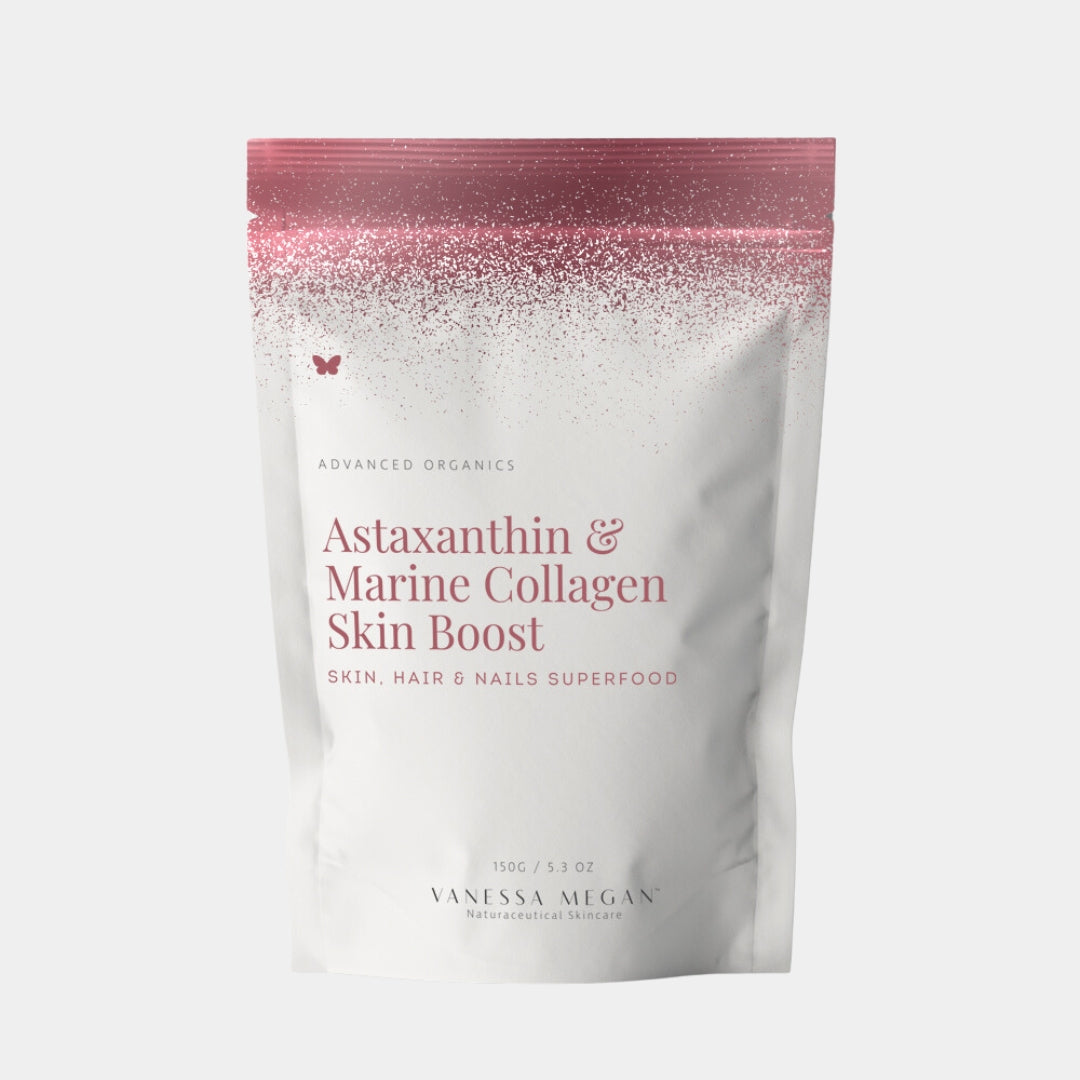 Vanessa Megan Astaxanthin and Marine Collagen Skin Boost  in 150g 
 pouch packaging